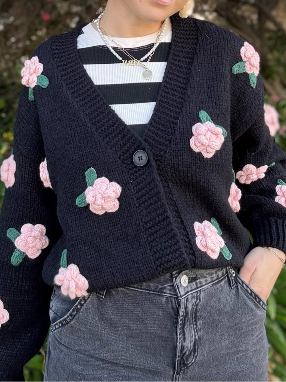 Luna and Ivy knit floral cardigan